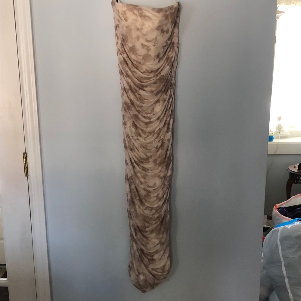 Forever 21 Beige and Mocha Watercolor Midi Dress